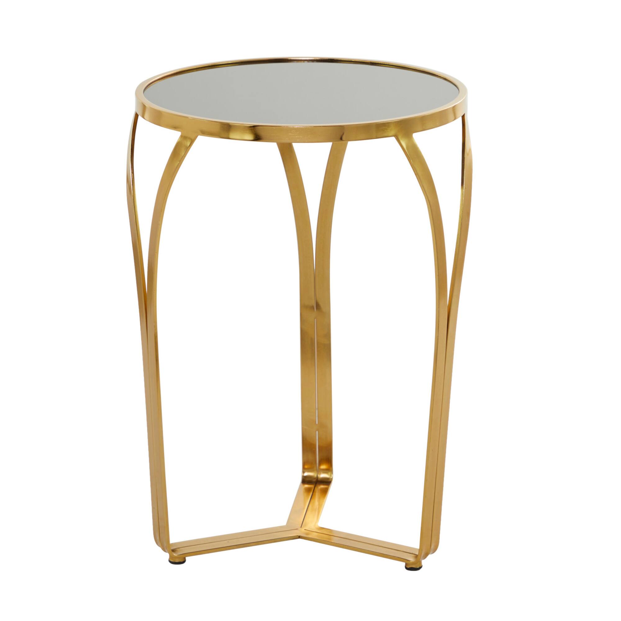 Gold Metal Contemporary Accent Table 23" x 16" x 16"